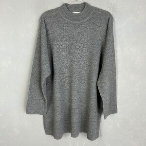 Outlander plus size 2X mock neck sweater cable knit gray wool blend VTG